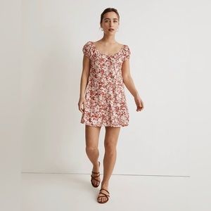 NWT Madewell floral, red dress